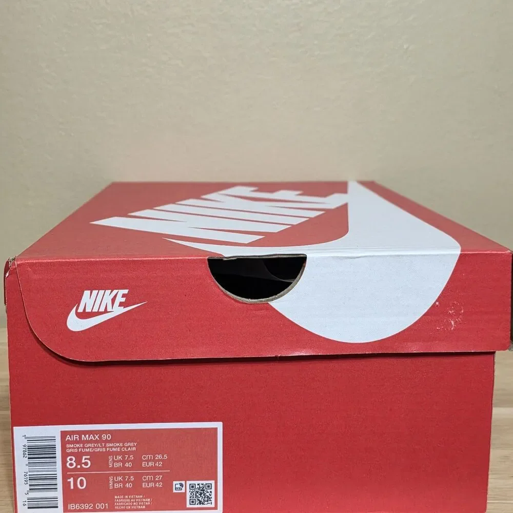 Nike Air Max 90 Smoke Grey Diffused Blue IB6392-001 Men's Size 8.5